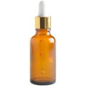 Dropper Bottle, Amber , Gold Pipette Lid