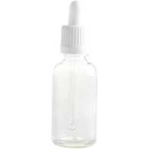 Dropper Bottle Clear, White Pipette Lid
