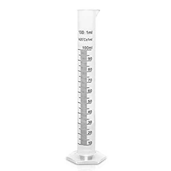 Measuring Cylinder, Hex Base, Plastic, 100ml
